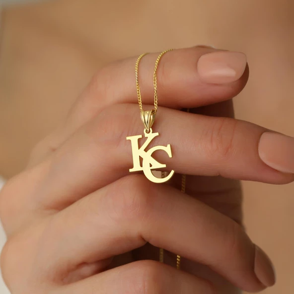 925 Ayar Gümüş İki Harf Kolye - CN00105 ürün görseli 1