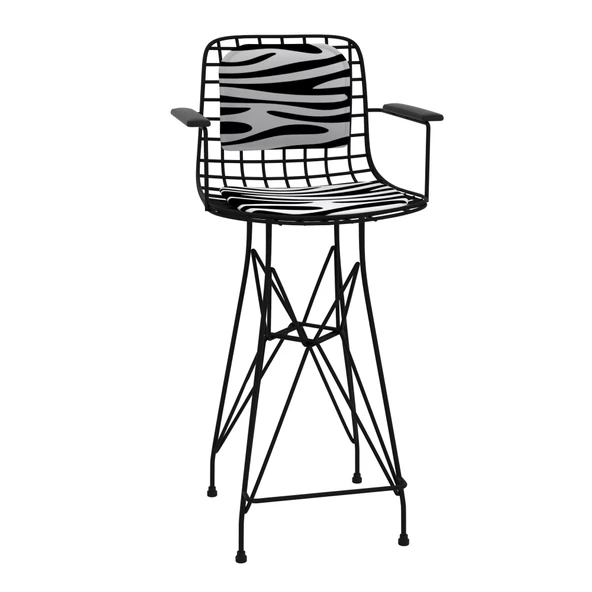 Knsz orta boy tel bar sandalyesi 1 li mağrur syhbonar kolçaklı sırt minderli 65 cm oturma yüksekliği mutfak bahçe cafe ofis - Resim 2