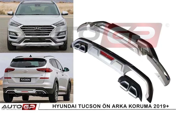 AUTOGP Hyundai tucson ön arka tampon koruması difüzör 2018 2019 2020 1.6 (Kalın Tip)