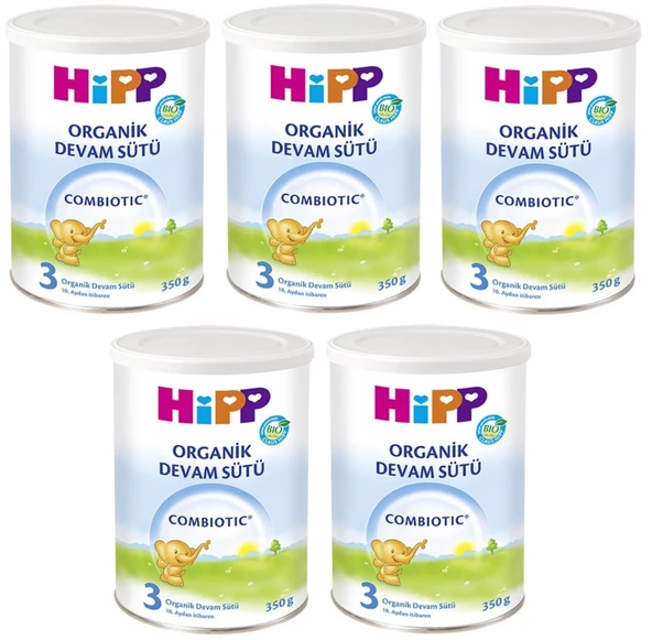 Hipp Organik Combiotic Bebek Sütü 350GR No:3 (5 Li Set) ürün görseli
