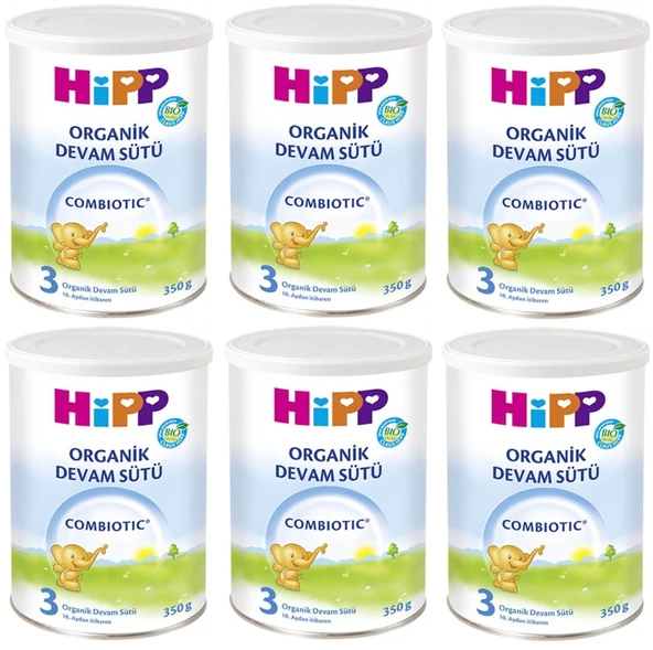 Hipp Organik Combiotic Bebek Sütü 350GR No:3 (6 Lı Set) ürün görseli