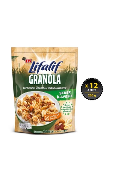 Lifalif Granola Kuruyemişli 200 g x 12 Adet