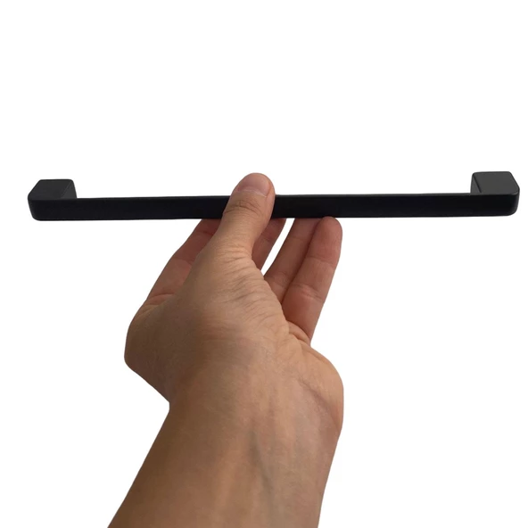 15 Adet Oval Marmara Kulp 224 mm Siyah Mutfak Kulpu Çekmece Dolap Kapak Kulbu Metal Mobilya Dolabı Kulpları - Resim 3