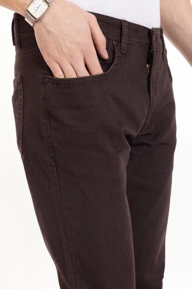 Yeni Sezon Erkek İlkbahar/Yaz Likralı Regular Tam Kalıp Düz Paça Fermuarlı Pantolon 614 - 6