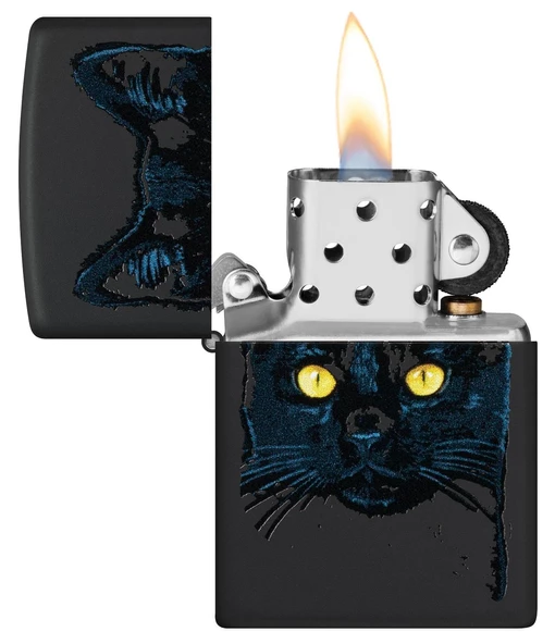 Zippo 218 2022Pff Black Cat Design Çakmak 48491-100061 (3-2) - Resim 2