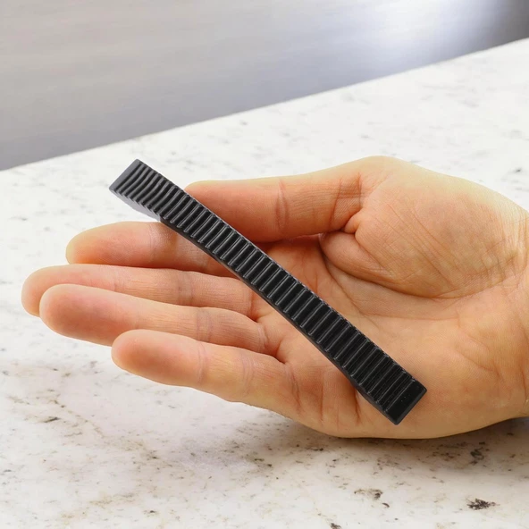 Tırtıklı 96 mm Kulp Sert Plastik Siyah Çekmece Mobilya Mutfak Dolap Kulbu Kulpu Kulpları 10 ADET - 6