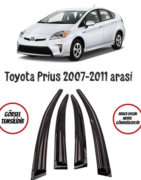 Toyota Prius  2007-2013 Arası Cam Rüzgarlığı 4lü Takım ürün görseli 1