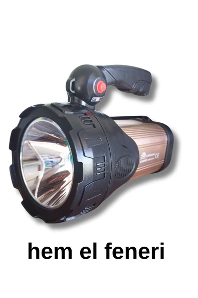 Prejektör 10w Led Şarjlı El Feneri Sos Ve Uzun Menzil Powerbank Usb Çıkış + Yan Aydınlatma - 2