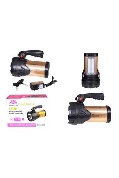 Prejektör 10w Led Şarjlı El Feneri Sos Ve Uzun Menzil Powerbank Usb Çıkış + Yan Aydınlatma - 8