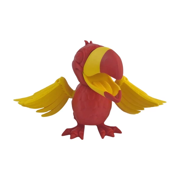 3D Hareketli Tukan Kuşu Figürlü Oyuncak - Sarı/Kırmızı - Resim 6