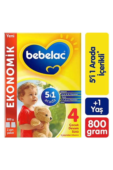 Bebelac 4 Devam Sütü 800 gr 1 Yaşından İtibaren