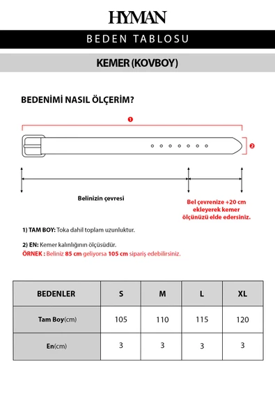 Erkek Kovboy Tokalı Kemer - 5
