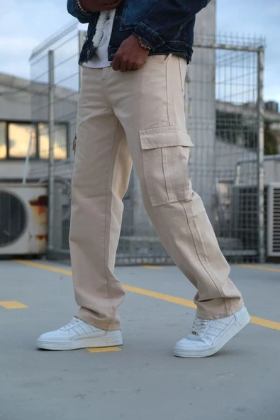 Erkek Kargo Cep Baggy Pantolon - 4