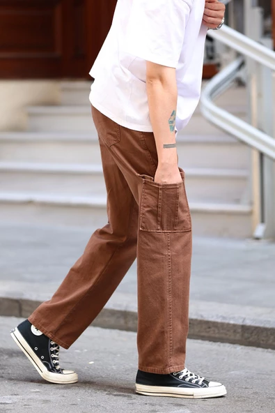 Erkek Kargo Cep Baggy Pantolon - 10