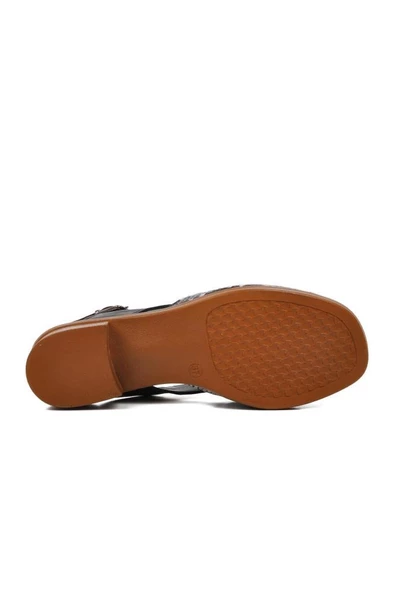 VENÜS 24026020Y KARE TOPUK TOKALI DERİ KADIN SANDALET - 6