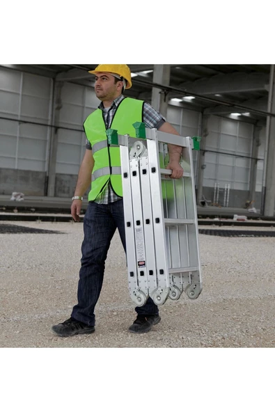 Saraylı Çok Amaçlı Fonksiyel Aluminyum Akrobat Merdiven 4x3 Basamaklı 350 Cm - 4