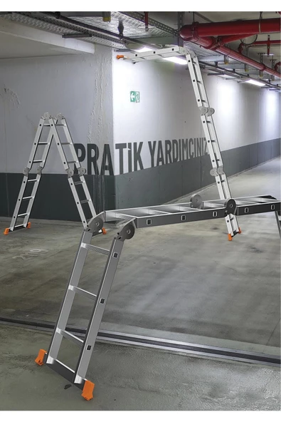Saraylı Çok Amaçlı Fonksiyel Aluminyum Akrobat Merdiven 4x3 Basamaklı 350 Cm - 3