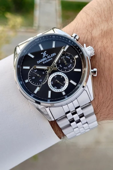 Daniel Klein DKISTE1232 Kadranı Siyah Kordonu Gümüş Renk İç Göstergeleri Aktif Erkek Kol Saati ürün görseli 1