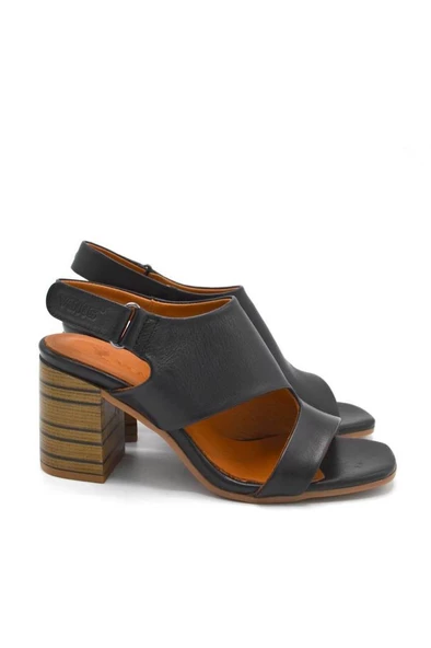 VENÜS 2108502Y KALIN TOPUK DERİ KADIN SANDALET - 3