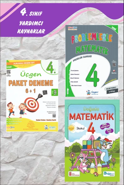 Üçgen 4.Sınıf Beceri Temelli Problemlerle Matematik + Paket Deneme 6+1 -2024 ürün görseli 1