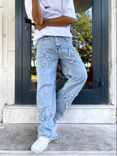 Premium Starry Patch Baggy Pantolon - 2