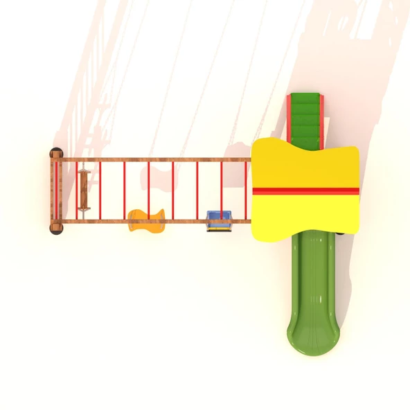 Ahşap Çocuk Oyun Parkı SG04, Üç Salıncaklı Model - 4