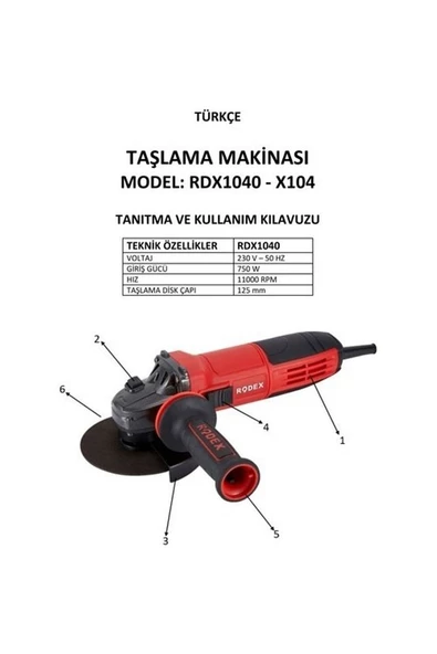 Rdx1040 Avuç Taşlama Makinesi 115/125mm - 4