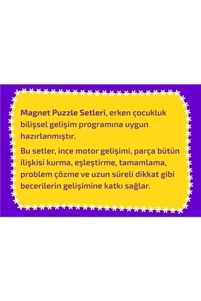 Yükselen Zeka 2+ Yaş Magnet Puzzle Dikkat Geliştiren Zeka Oyunu - 3