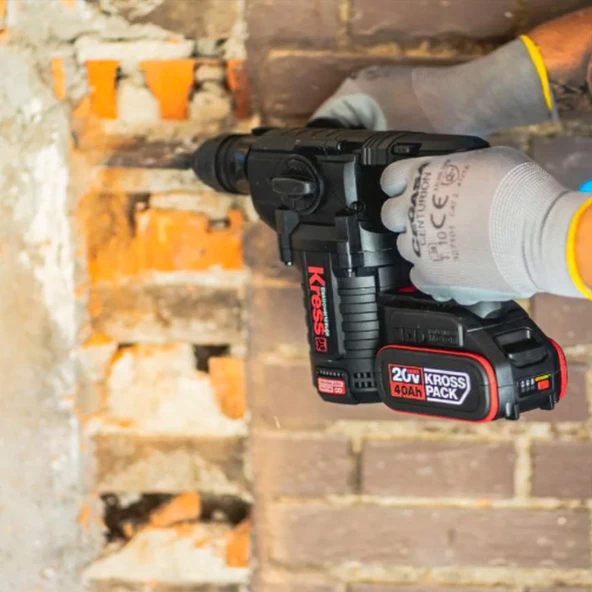 Kress Kuc61.91 20Volt 2.2J Kömürsüz Profesyonel Sds-Plus Pnömatik Kırıcı/Delici (Akü Dahil Değildir) - 7