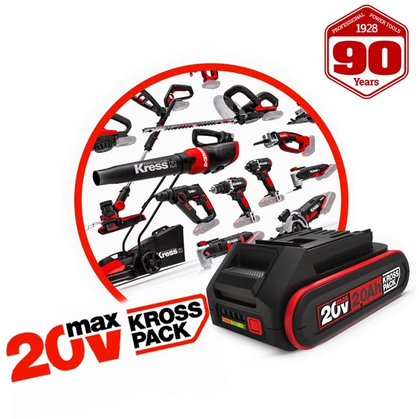 Kress KUH10.2 20Volt 4.0Ah. Li-ion Çift Akülü 125mm Kömürsüz Profesyonel Şarjlı Devir Ayarlı Avuç Taşlama - 11