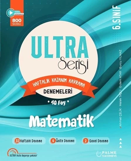 Palme Yayıncılık 6. Sınıf Ultra Matematik Haftalık Kazanım Kavrama Denemeleri