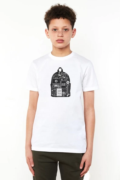 The Last Of Us Ellie's Backpack Beyaz Çocuk Bisikletyaka Tshirt