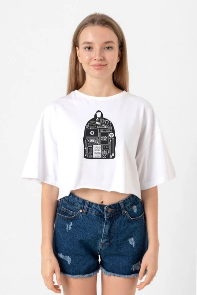 The Last Of Us Ellie's Backpack Beyaz Kadın Crop Tshirt - 1