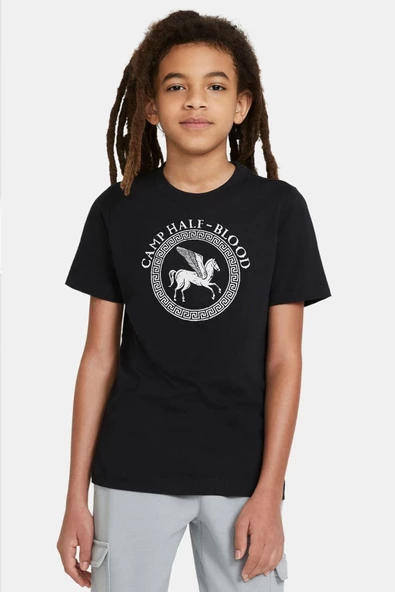 Percy Jackson Camp Half Blood Siyah Çocuk Tshirt