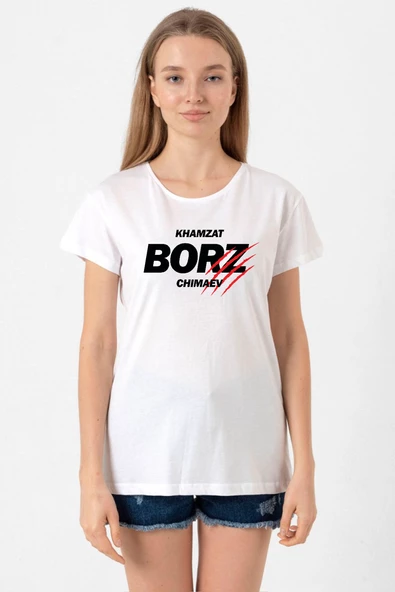 Khamzat Chimaev Borz Claw Beyaz Kadın Bisikletyaka Tshirt