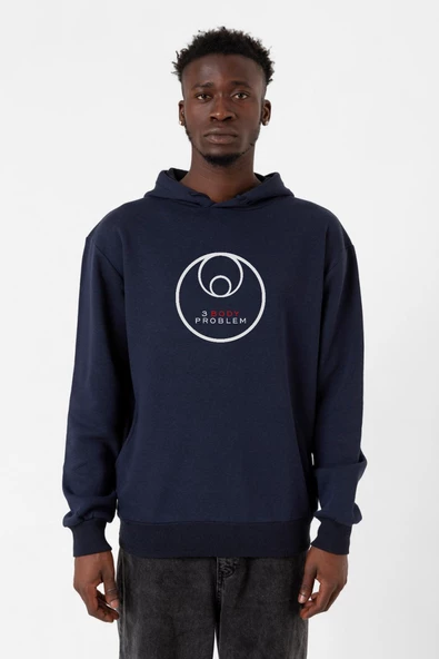 3 Body Problem Logo Lacivert Erkek 3ip Kapşonlu