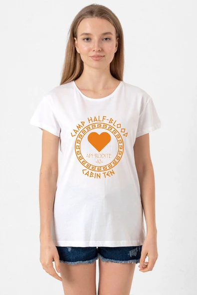 Camp Half Blood Aphrodite Beyaz Kadın Bisikletyaka Tshirt