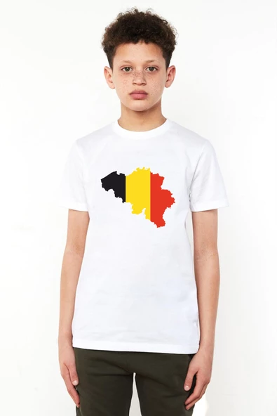 Euro 24 Belgium Beyaz Çocuk Bisikletyaka Tshirt