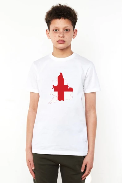 Euro 24 England Beyaz Çocuk Bisikletyaka Tshirt