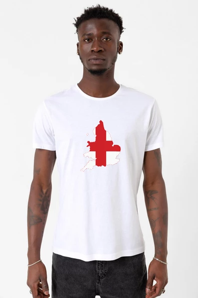 Euro 24 England Beyaz Erkek Bisikletyaka Tshirt