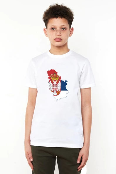 Euro 24 Serbia Beyaz Çocuk Bisikletyaka Tshirt