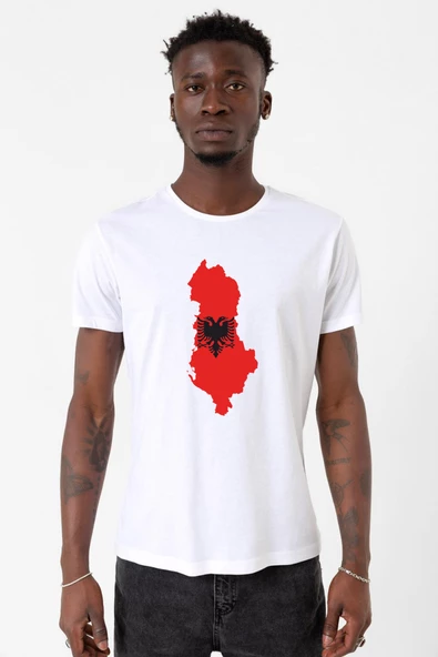 Euro 24 Albania Beyaz Erkek Bisikletyaka Tshirt ürün görseli