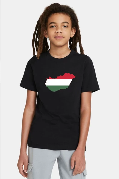 Euro 24 Hungary Siyah Çocuk Tshirt