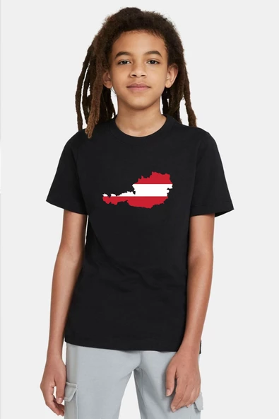 Euro 24 Austria Siyah Çocuk Tshirt