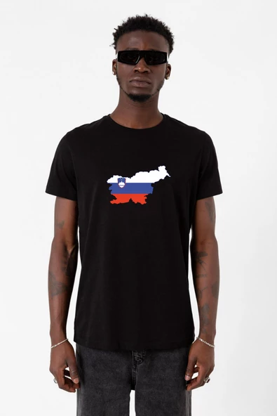 Euro 24 Slovenia Siyah Erkek Tshirt