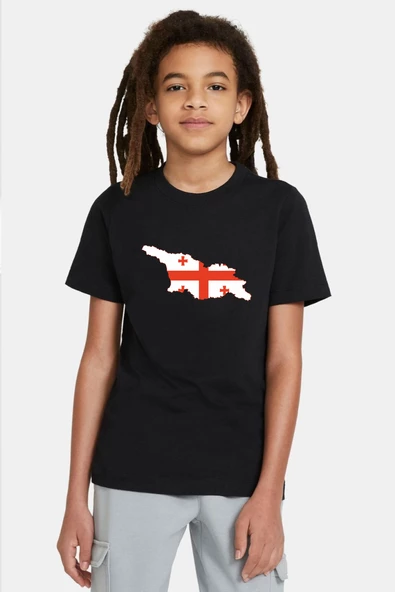 Euro 24 Georgia Siyah Çocuk Tshirt
