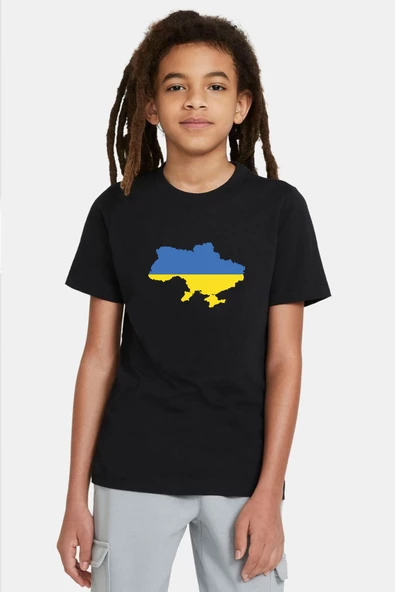 Euro 24 Ukraine Siyah Çocuk Tshirt
