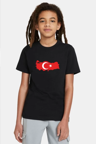 Euro 24 Türkiye Siyah Çocuk Tshirt ürün görseli 1