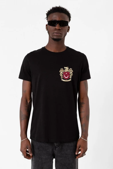 Türk Kurt Milli Arma Siyah Erkek Tshirt ürün görseli