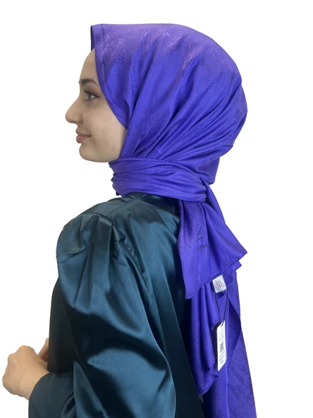 Loryan Scarf Jakarlı Şal, Floş Jakar Cam Kırığı Desenli Şal 01074  MÜRDÜM ürün görseli